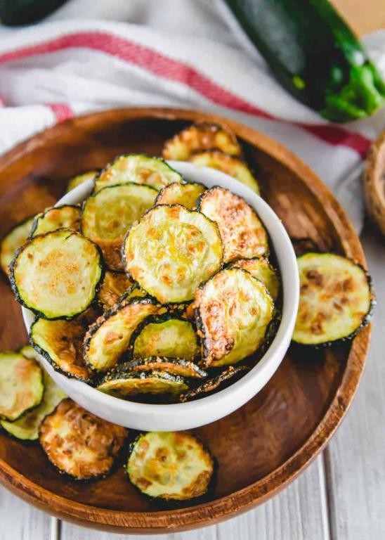 Air Fryer Broccoli and Zucchini Chips