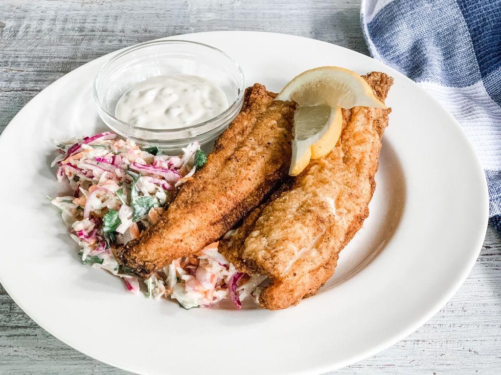 Air Fryer Flounder with Tartar Sauce