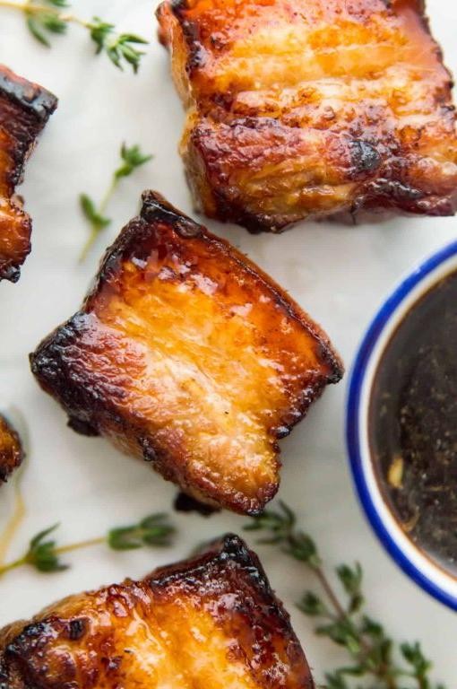 Air Fryer Pork Belly with Balsamic Reduction