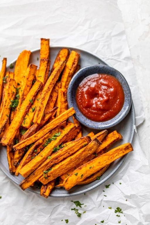 Air-fried sweet potato fries