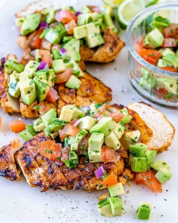 Airline Chicken Breast with Avocado Salsa