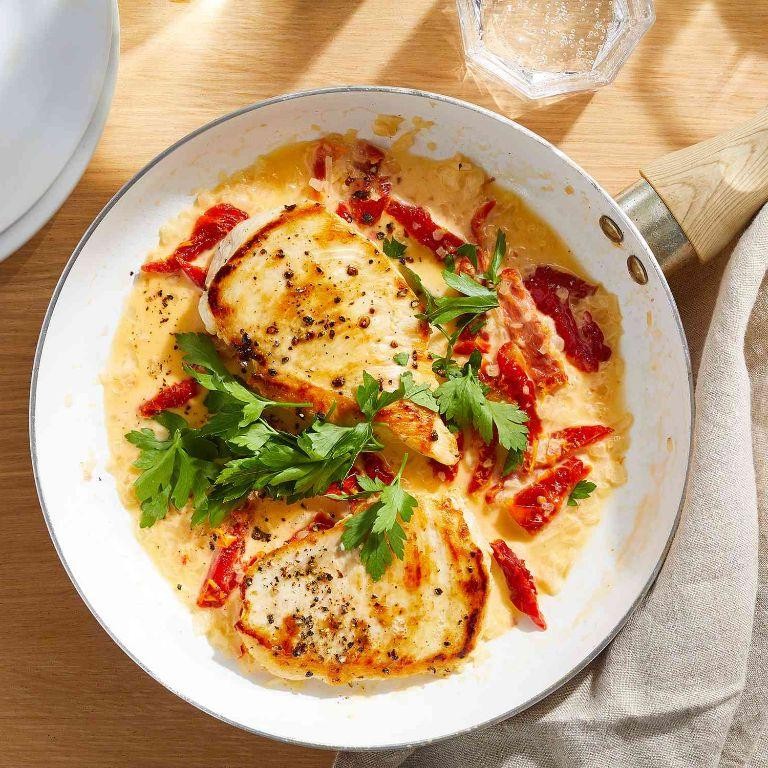 Airline Chicken Breast with Sun-Dried Tomato Sauce