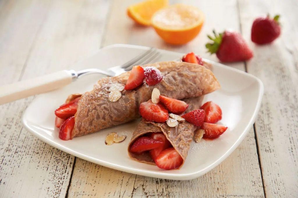 Almond Flour Crepes with Strawberry Filling