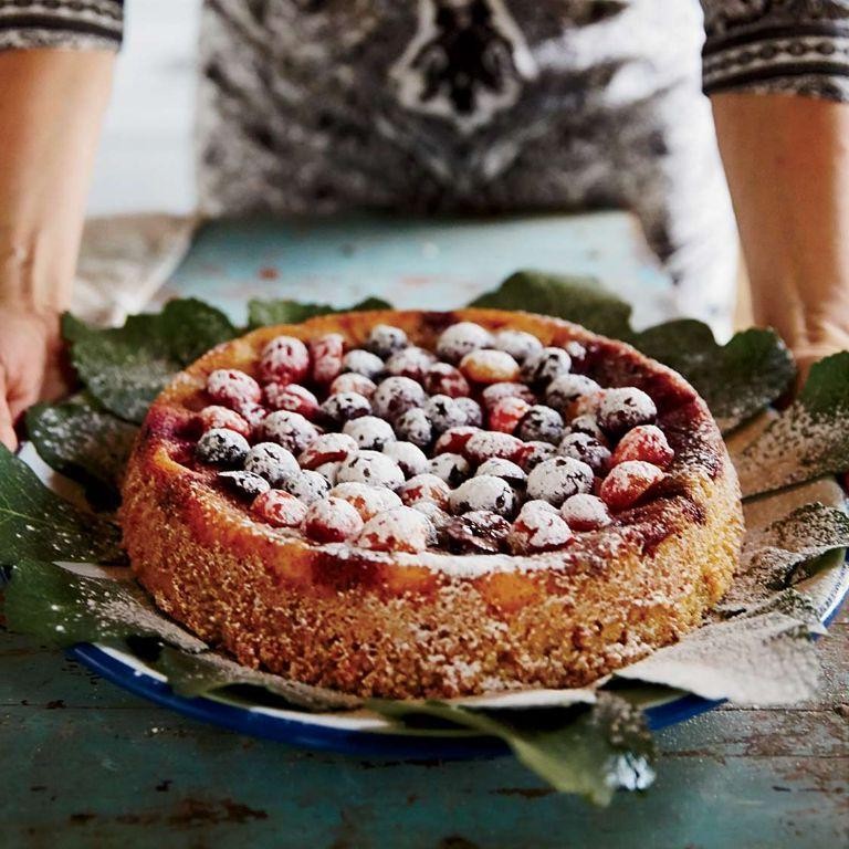 Almond Flour Triple Berry Cake