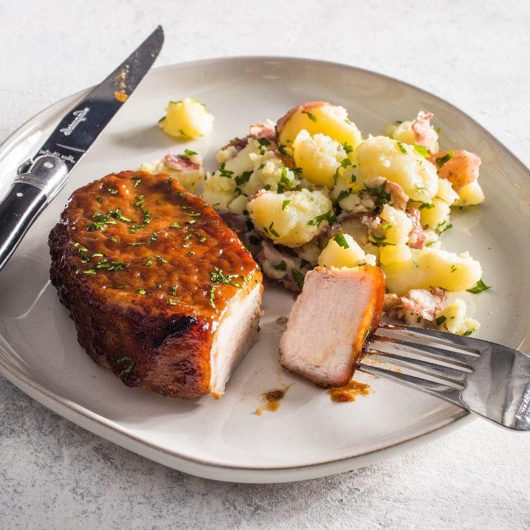 Apple Butter Glazed Pork Chops