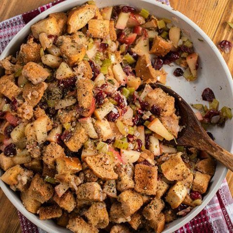Apple Cranberry Slow Cooker Stuffing