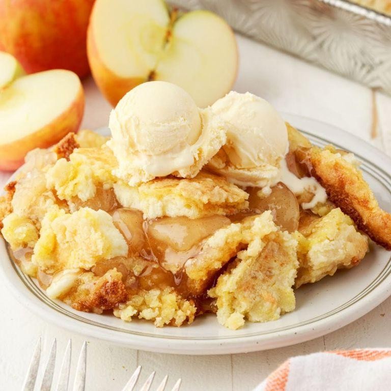Apple Spice Dump Cake with Cream Cheese