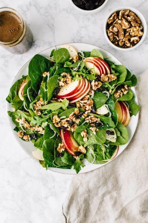 Apple Walnut Spinach Salad