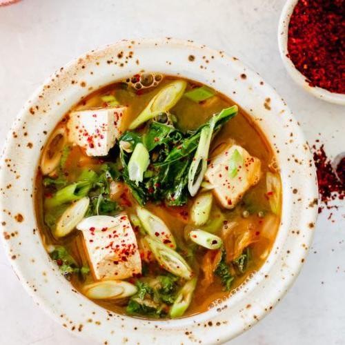 Asian-Inspired Kale and Tofu Soup