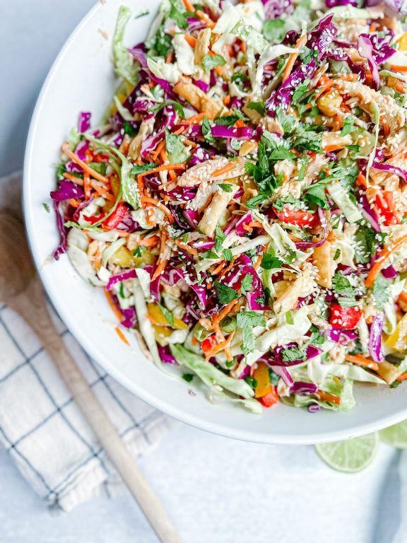 Asian-Inspired Taco Salad with Sesame Ginger Dressing