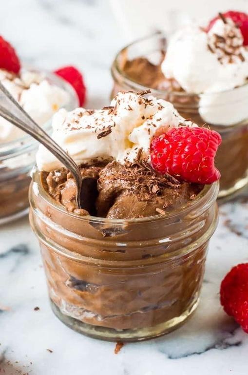 Avocado Chocolate Mousse with Coconut Cream