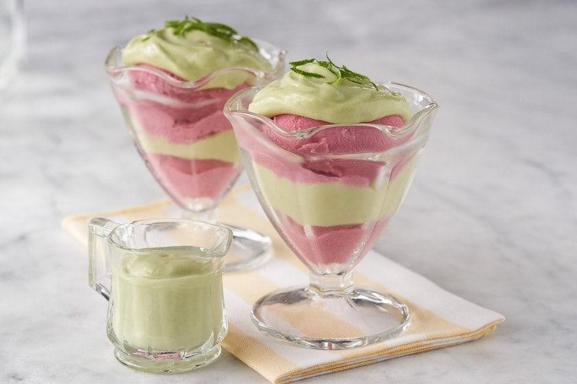 Avocado Frozen Yogurt with Berries