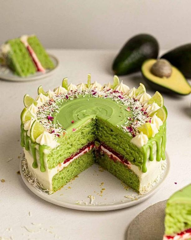 Avocado Lime with Coconut Frosting Cake
