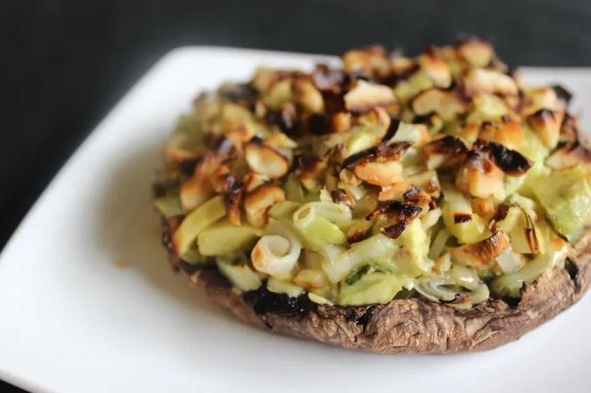 Avocado and Bacon Stuffed Portobello Mushrooms
