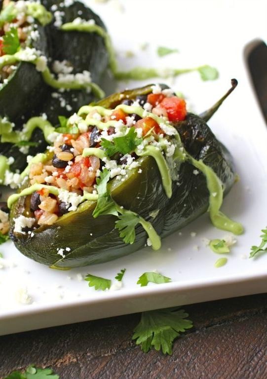 Avocado and Black Bean Stuffed Peppers