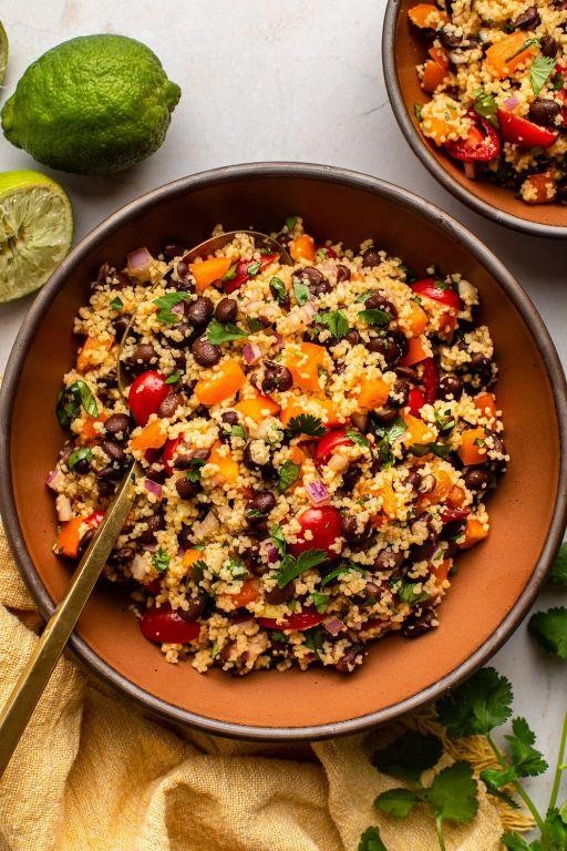 Avocado and Lime Couscous Salad with Black Beans
