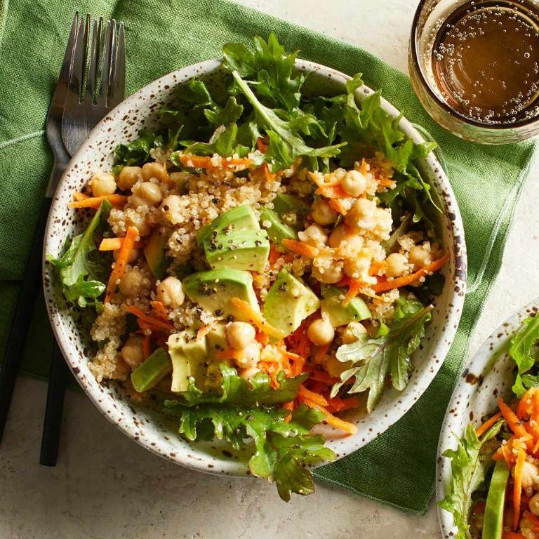 Avocado and chickpea grain salad