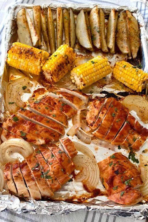 BBQ Chicken and Corn Tray Bake