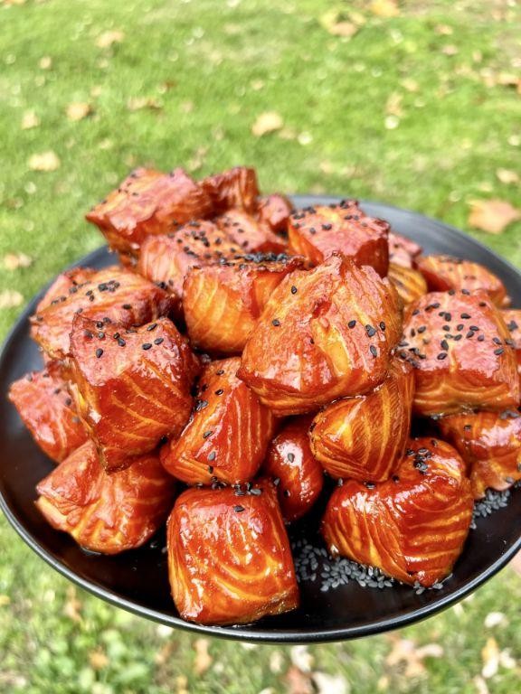 BBQ Glazed Salmon Bites