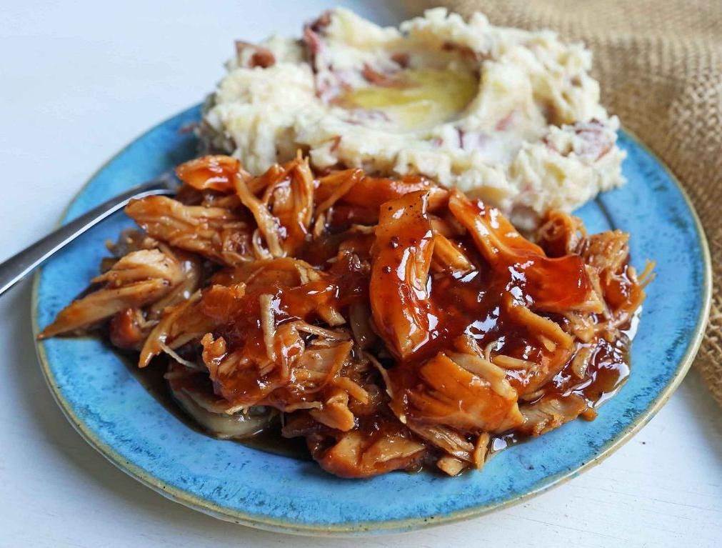 BBQ Glazed Slow Cooker Chicken