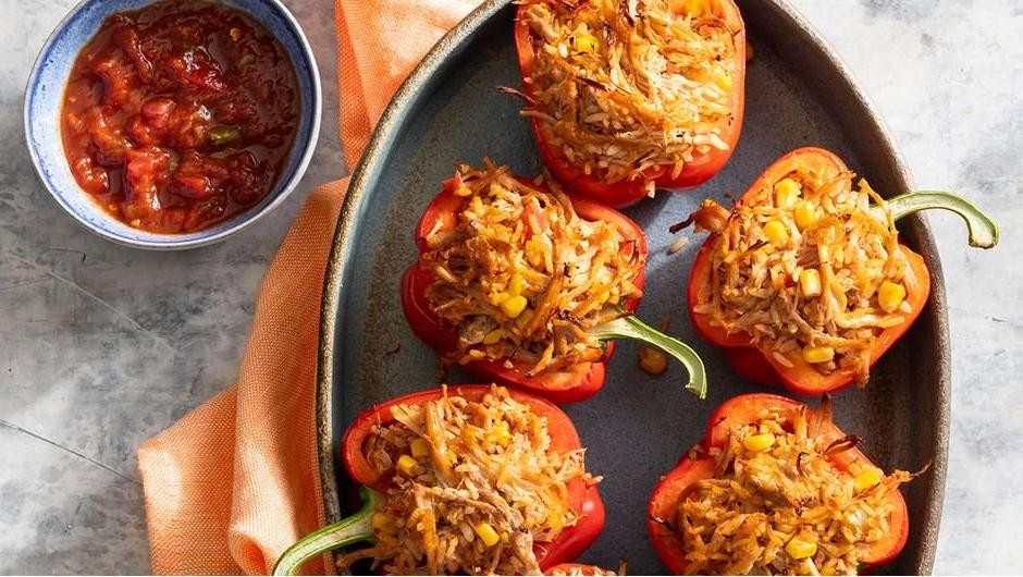 BBQ Pulled Pork Stuffed Pepper Casserole