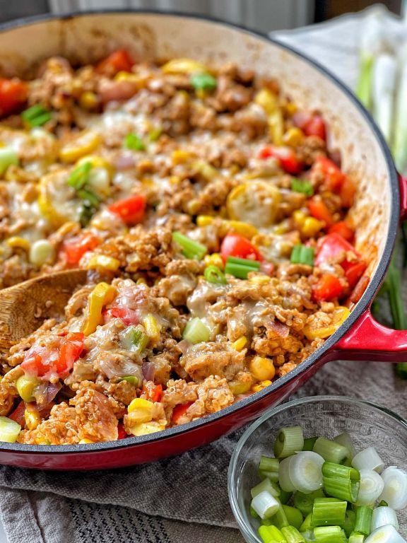 BBQ Quinoa and Chicken Skillet