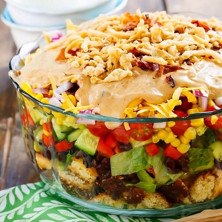 BBQ Ranch Cornbread Salad
