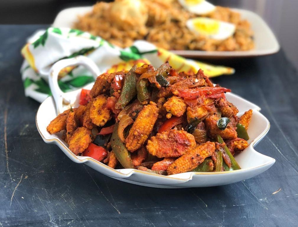Baby corn and bell pepper masala