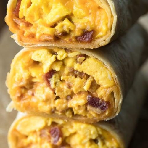 Bacon, Egg, and Cheese Breakfast Burrito with Chipotle Mayo