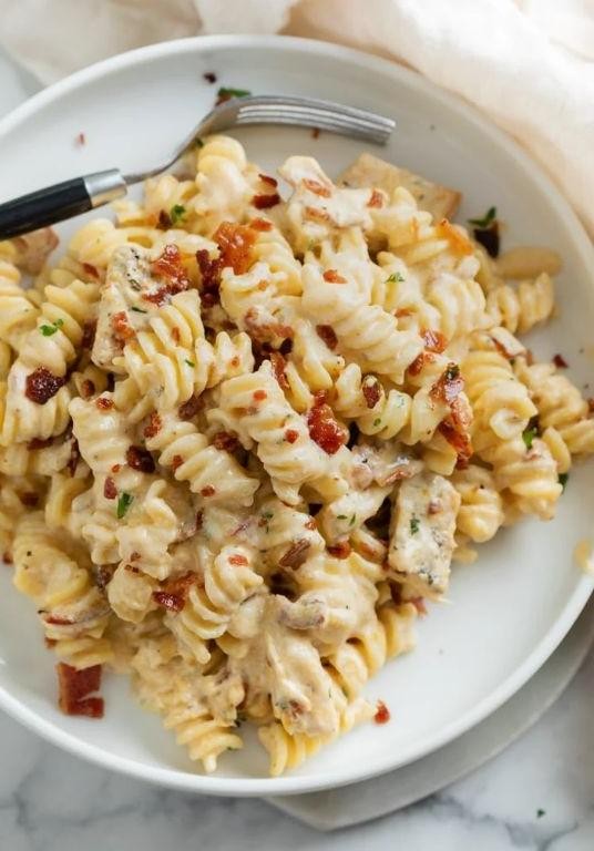 Bacon Ranch Chicken Parmesan Pasta