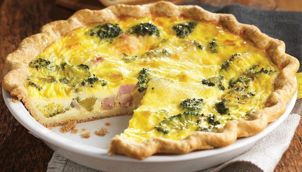 Bacon and Broccoli Quiche with Swiss Cheese