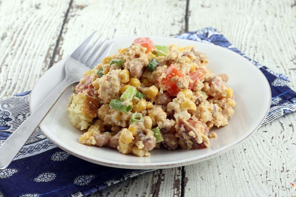 Bacon and Cheddar Cornbread Salad