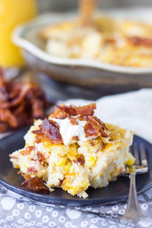 Bacon and Cheddar Loaded Grits Casserole