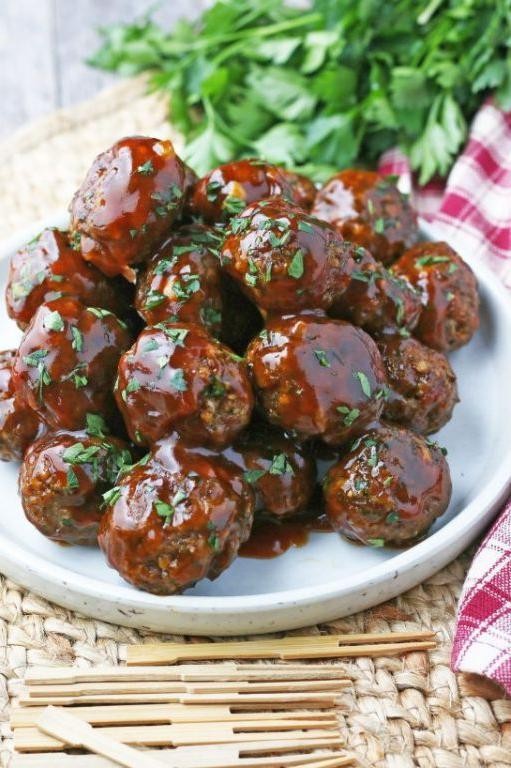 Bacon-Wrapped Meatballs with Bourbon Glaze