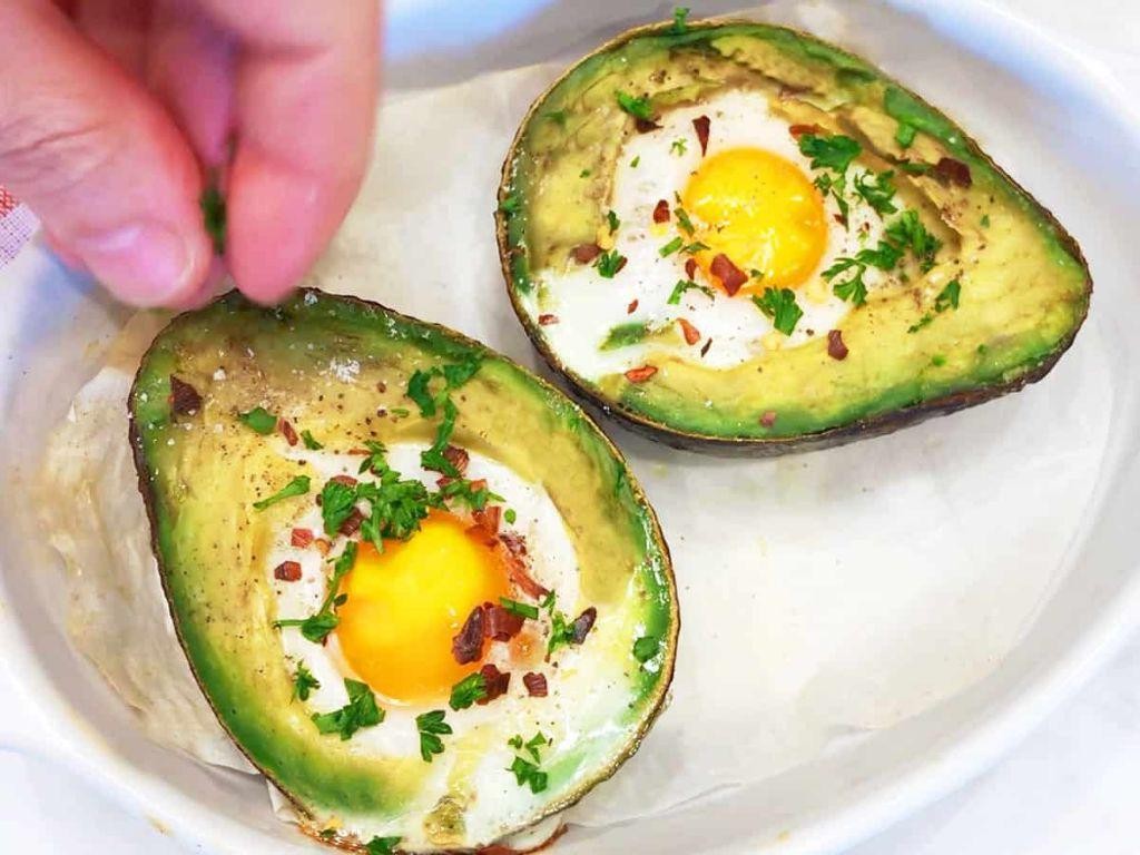 Baked Avocado Eggs with Parmesan