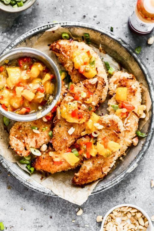 Baked Chicken Tenderloins with Mango Salsa