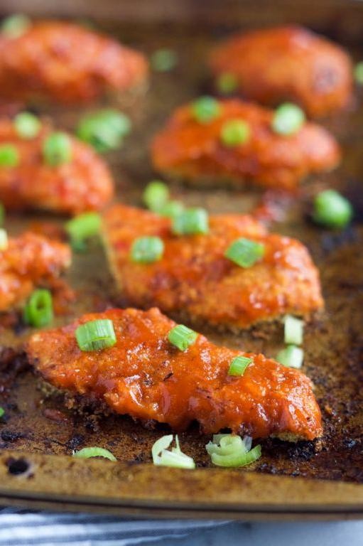 Baked Chicken Tenderloins with Sweet Chili Glaze