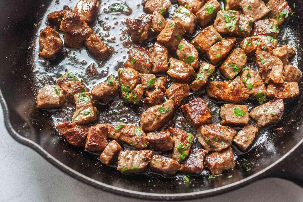 Baked Cube Steak with Garlic Herb Butter