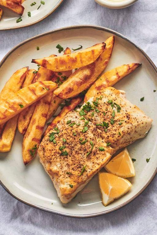 Baked Halibut with Dijon Mustard Sauce