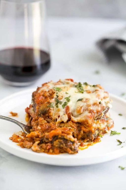 Baked Italian Sausage and Eggplant Parmesan Casserole