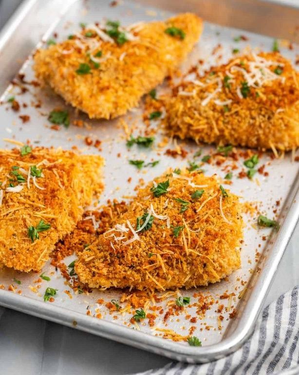 Baked Panko Chicken Breast with Italian Seasoning