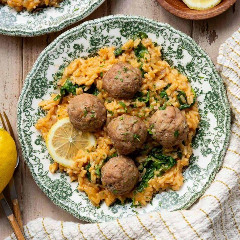 Baked turkey meatballs with brown rice