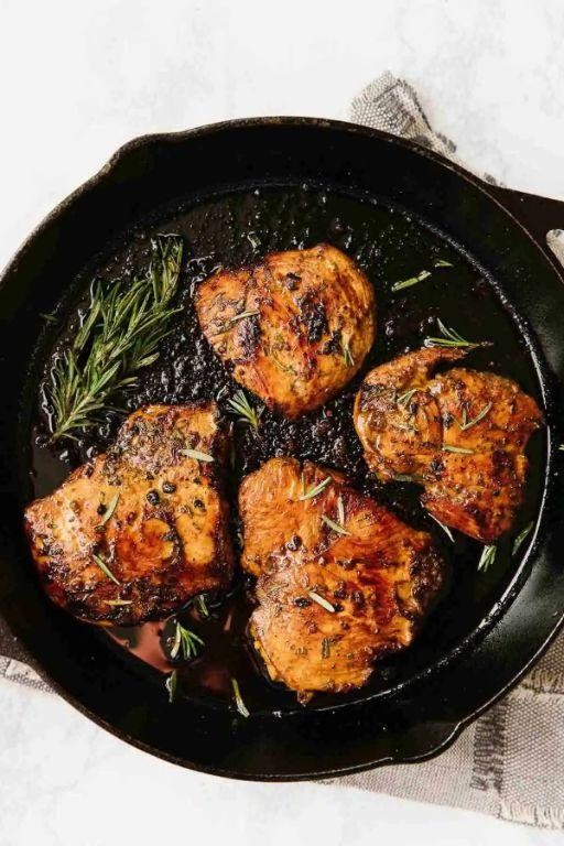 Balsamic Glazed Boneless Chicken Thighs with Rosemary