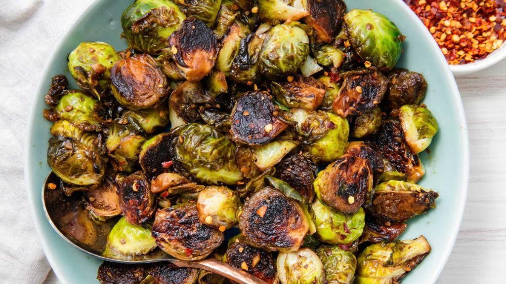 Balsamic Glazed Brussels Sprouts Stove Top Stuffing