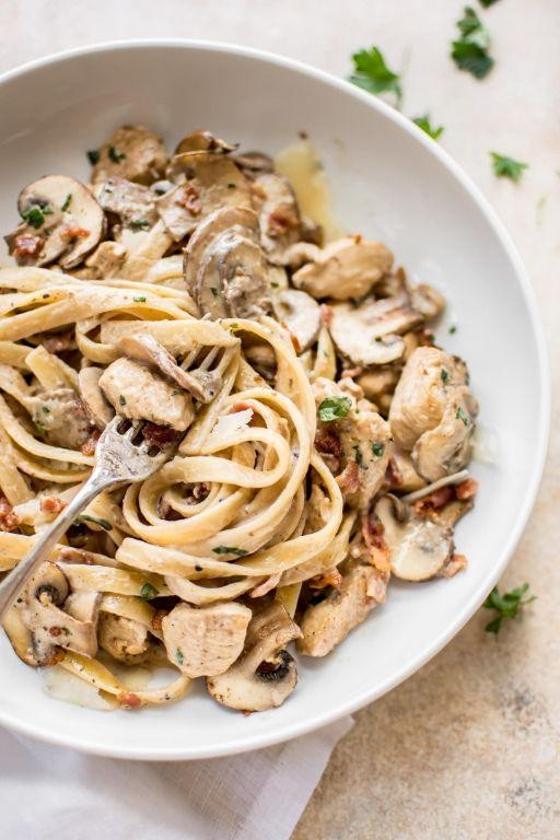 Balsamic Glazed Chicken Mushroom Pasta