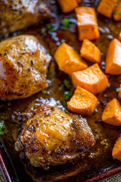 Balsamic Glazed Chicken and Sweet Potato Tray Bake