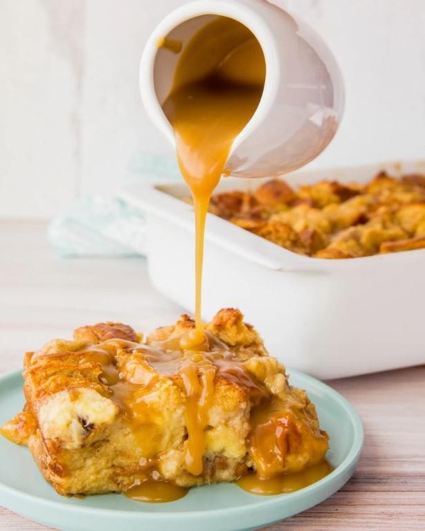 Banana Bread Pudding with Rum Sauce