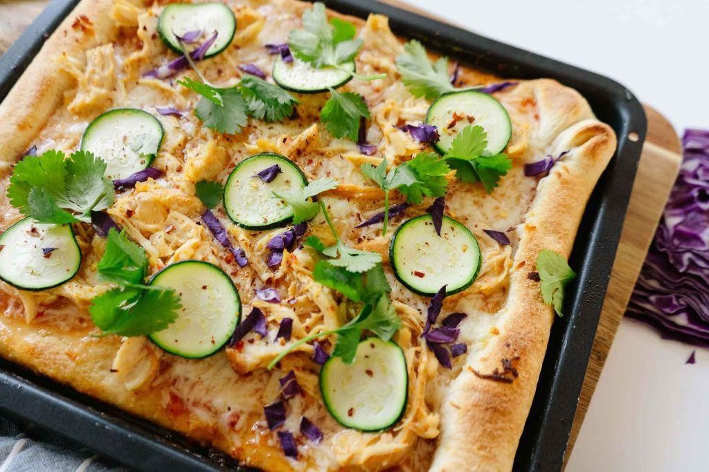 Bang Bang Chicken Pizza with Spicy Drizzle