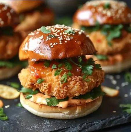 Bang Bang Chicken Sliders with Sriracha Mayo