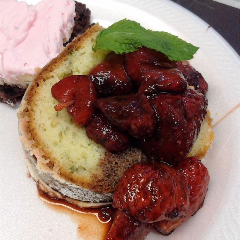 Basil Strawberry Balsamic Cake